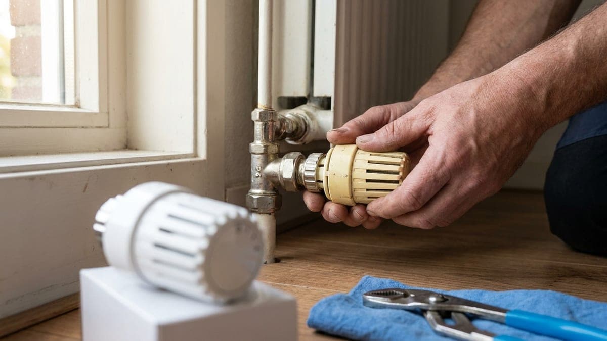Radiatorknop vervangen zonder aftappen: knop wel, kraan niet